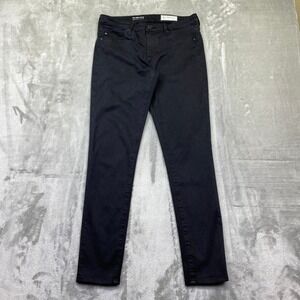 AG Adriano Goldschmied The Abbey Ankle Mid Rise Super Skinny Jeans Black 28R